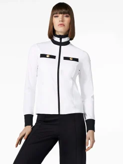 Longsleeves & T-Shirts-Goldbergh RENÉE Full Zip Cardigan white