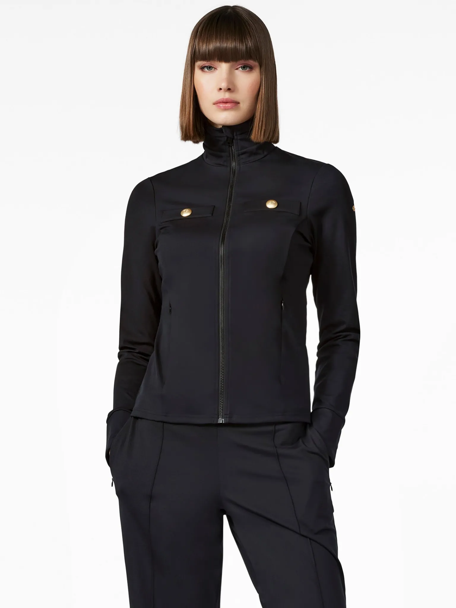 Longsleeves & T-Shirts-Goldbergh RENÉE Full Zip Cardigan black