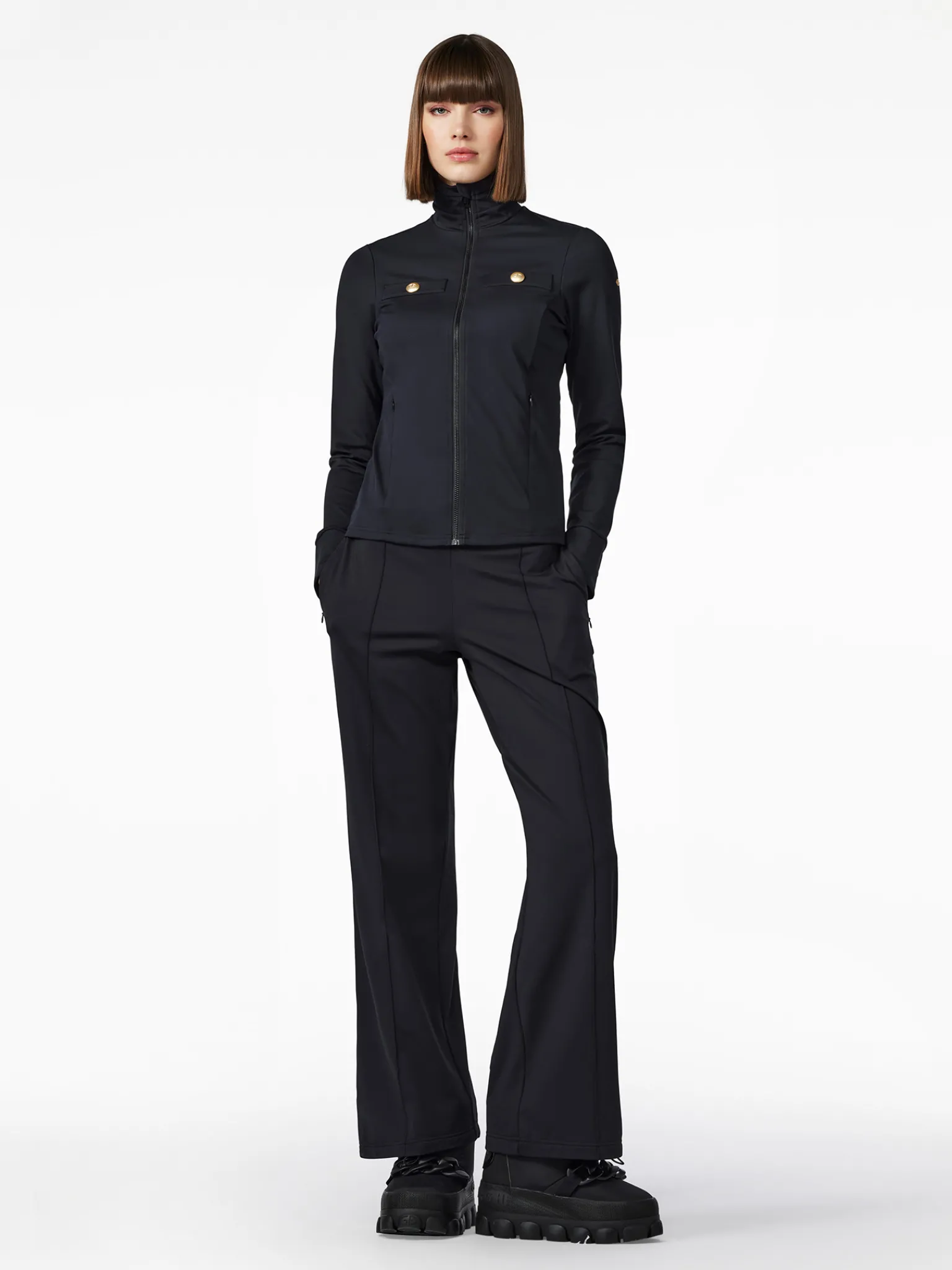 Longsleeves & T-Shirts-Goldbergh RENÉE Full Zip Cardigan black