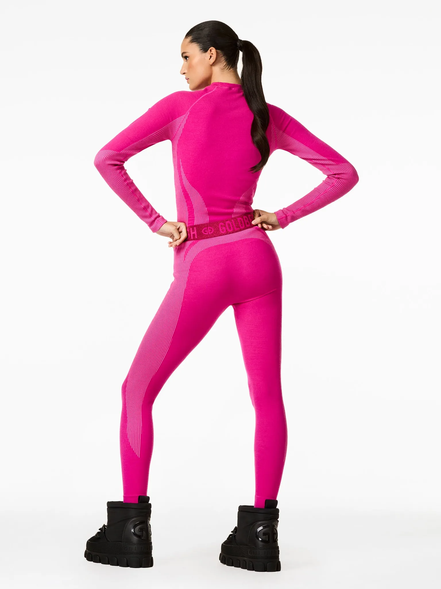 Ski Baselayers-Goldbergh Slick Baselayer Long Sleeve Passion pink