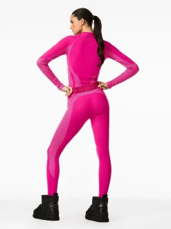 Ski Baselayers-Goldbergh Slick Baselayer Long Sleeve Passion pink