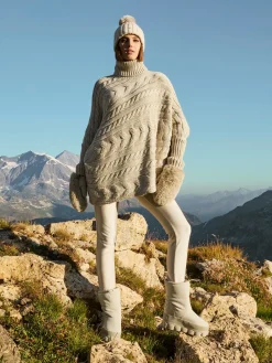 Chalet Wear|Sweaters & Hoodies-Goldbergh TWIST Oversize Knit Sweater champagne